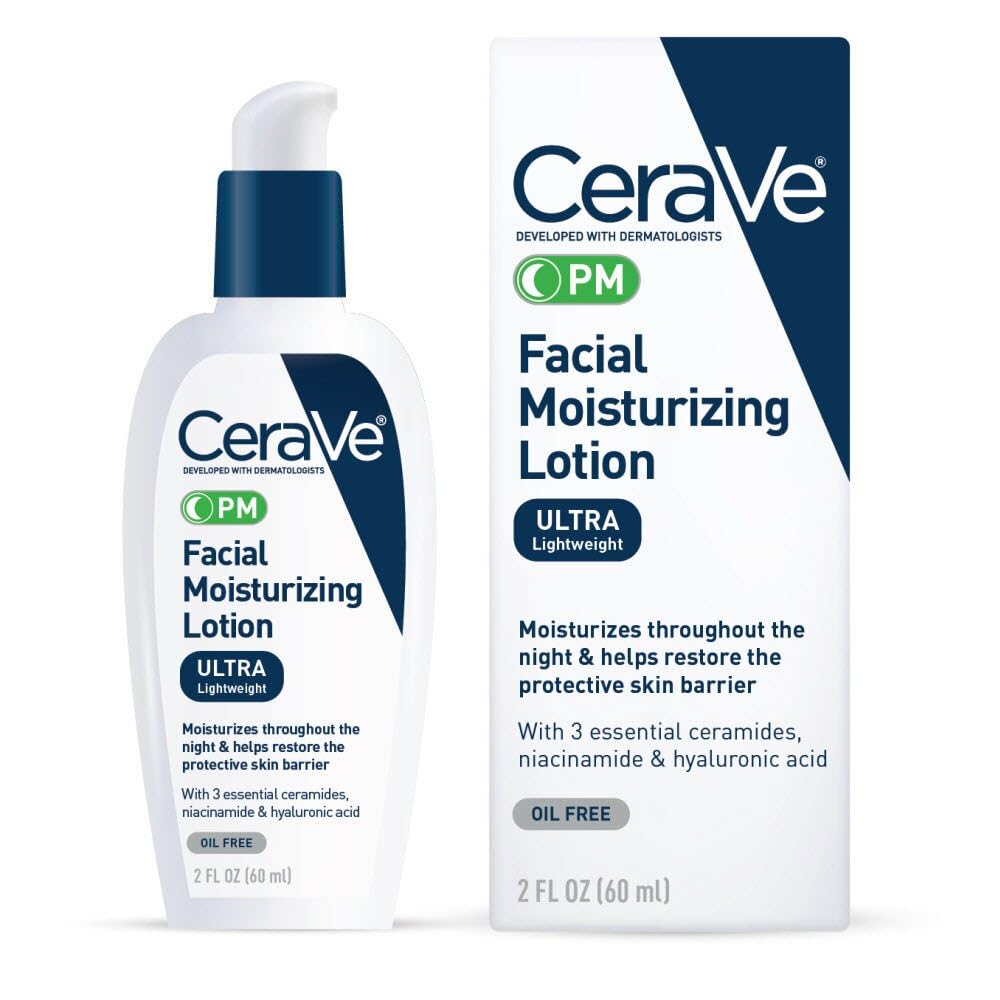 CeraVe PM Lotion, Face Moisturizer for Night Use, 2 fl oz