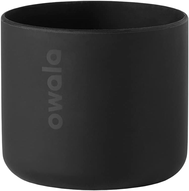 OwalaOwala FreeSip Insulated Stainless Steel Water Bottle, Very Dark & Silicone Water Bottle Boot, Anti-Slip Protective Sleeve Cover, BlackOwala