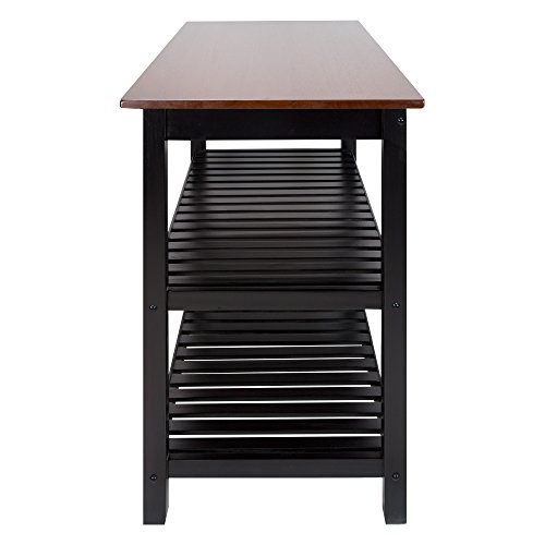 Casual Home Kitchen Island with Solid American Hardwood Top, Natural/White, 40