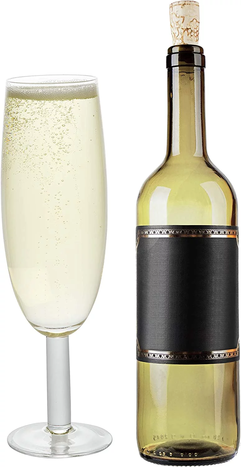 Giant Champagne Flute Glass - 25oz - XL Size Holds about a Full bottle of Champagne or Wine, Fun for Holidays, Wedding Parties, New Years Eve or Gift