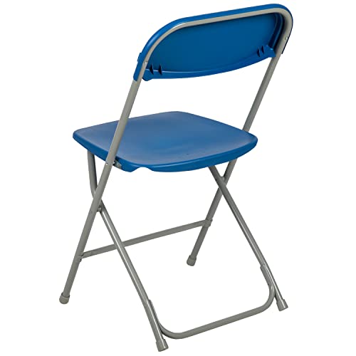 EMMA + OLIVER Set of 2 Plastic Folding Chairs - 650 LB Weight Capacity Lightweight Stackable Folding Chair in White