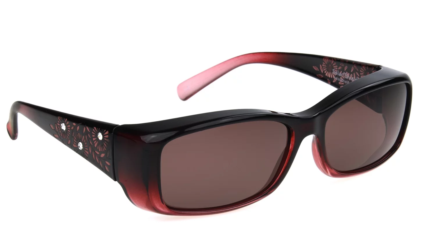 Solar Shield Dioptics Unisex Rectangle Fashion Sunglasses Berry