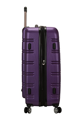 Rockland Melbourne Hardside Expandable Luggage with Spinner Wheels, Blue, Checked Large 28