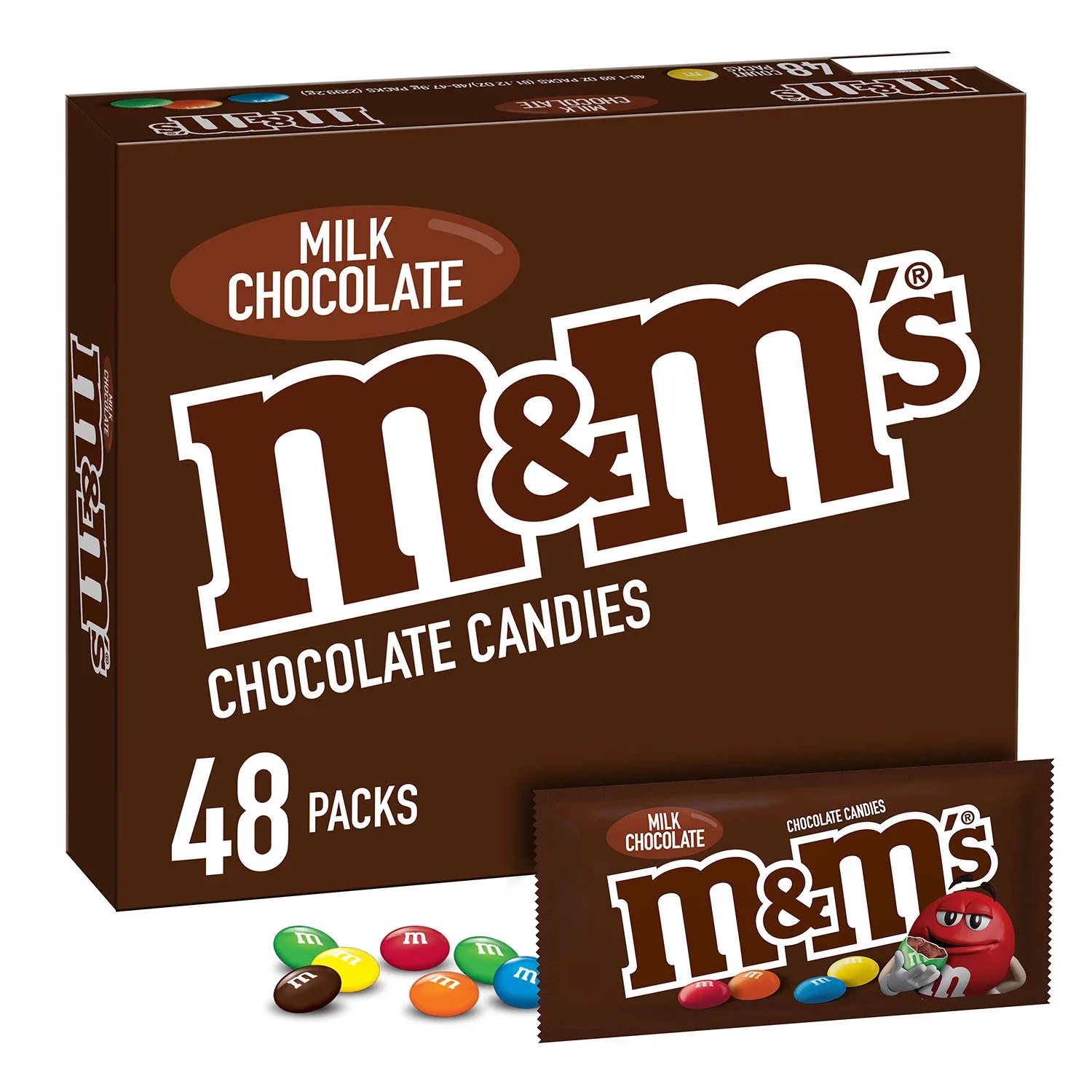 M&M'S Milk Chocolate Candy, Full Size Bulk Candy, 48 ct./1.69 oz.