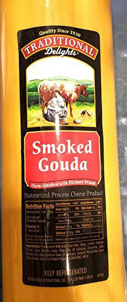 Traditional Delights Smoked Gouda Oven Smoked with Hickory Wood ~6lb