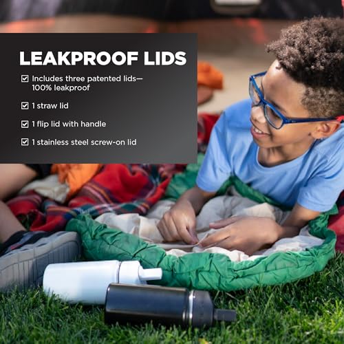 IRON °FLASK Camping & Hiking Hydration Flask with 3 Lids - Stainless Steel, Double Walled & Vacuum Insulated Water Bottle - Leak Proof & BPA Free 32 Oz