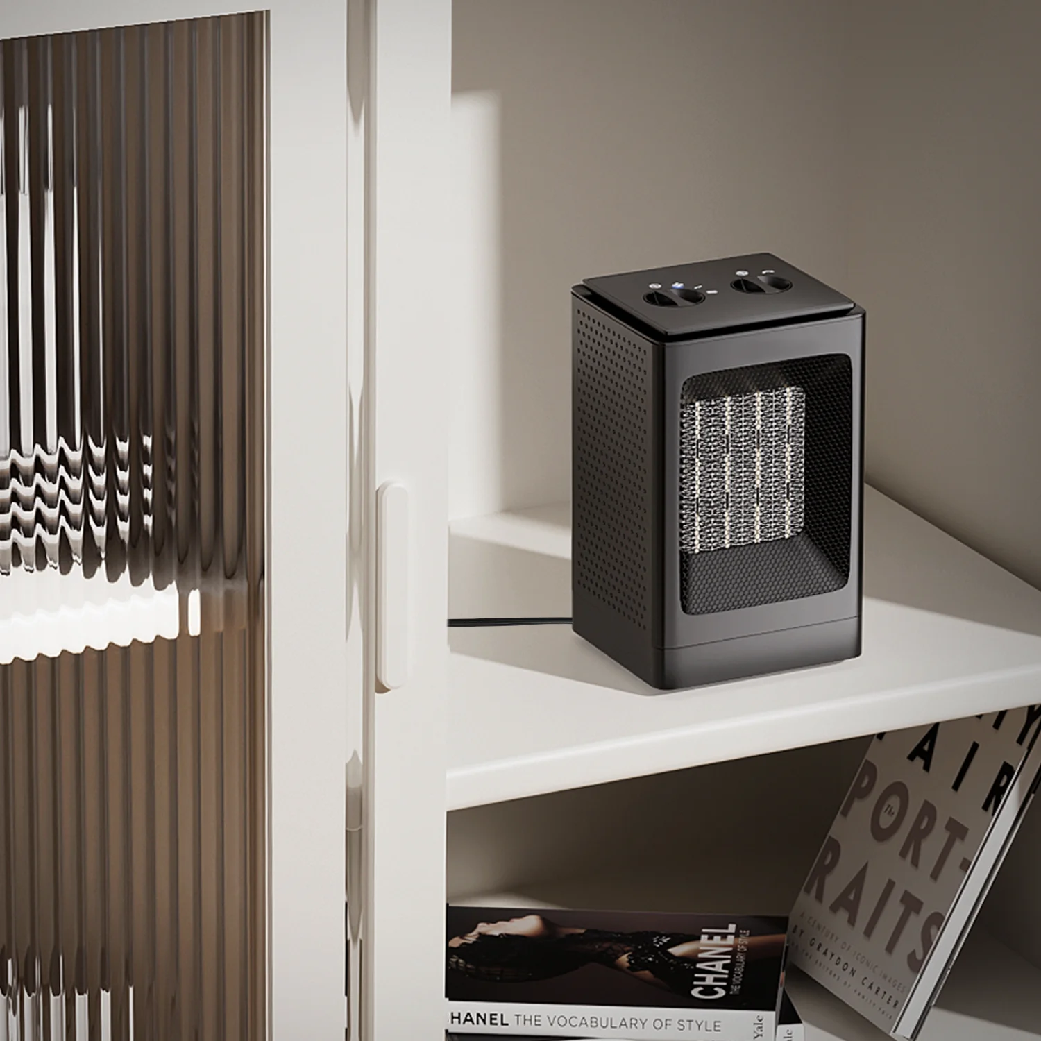 Magshion Indoor Portable Space Heater, 1500W PTC Electric Heater Fan, for Home Office Dorm Room, Black