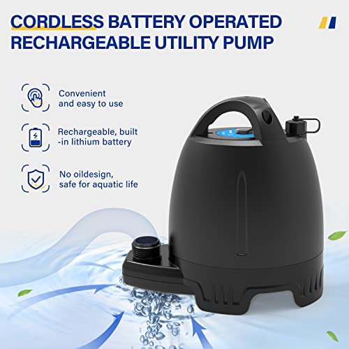 Acquaer Submersible Water Pump 1/6 HP Sump Pump Thermoplastic Utility Pump Small Electric Water Pump 1750GPH Water Remove for Basement Hot Tubs Garden Pool Cover Draining with 10 ft Cord