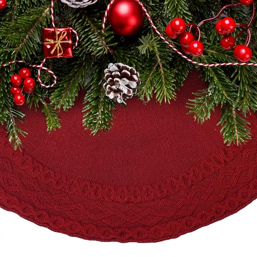 Mr. Pen- Christmas Tree Skirt 48 inches, Knitted Christmas Skirt Tree, Xmas Tree Skirt