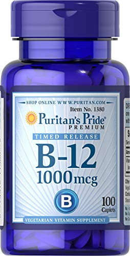Puritan's Pride Vitamin B-12 1000Mcg Timed Release Caplets | Dietary Supplement for Energy Metabolism Support | Timed Release | Cellular Energy Support - 250 Count