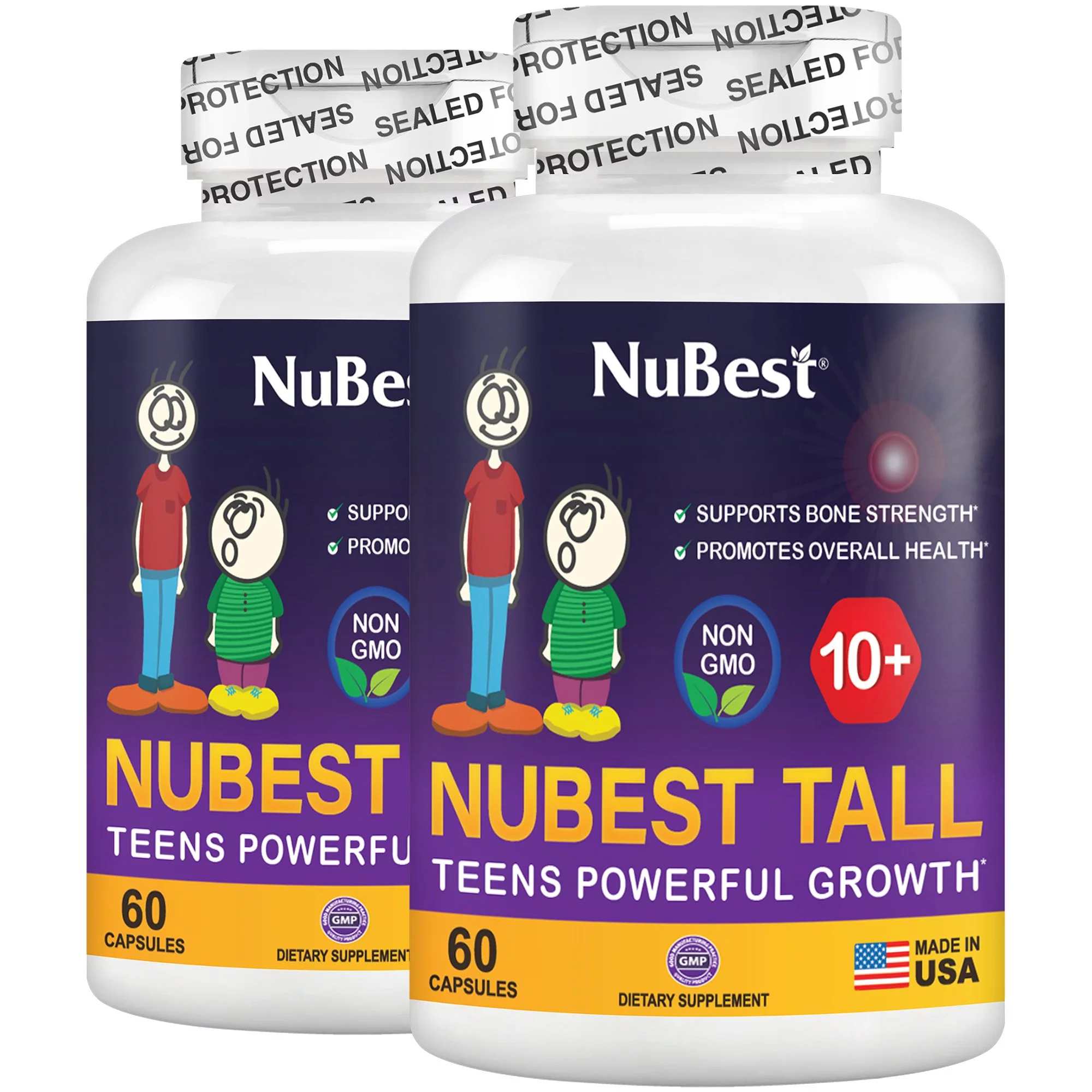 NuBest Tall 10+ - Growth Supplement for Age 10+ - Support Healthy Stronger Bone, Immunity and Overall Health (Pack of 2)