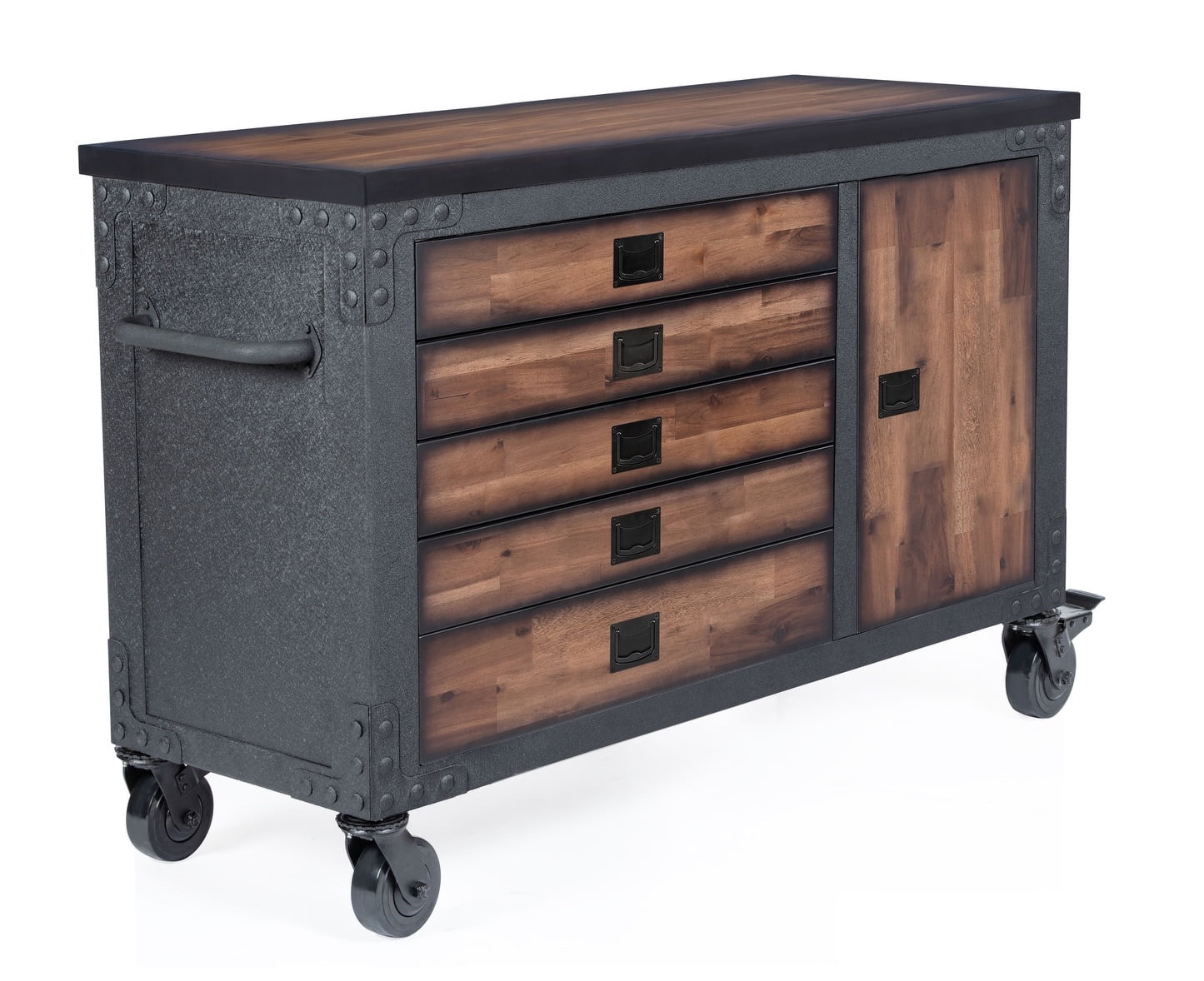 DuraMax 48 in. 5-Drawers Rolling Tool Chest with Wood Top