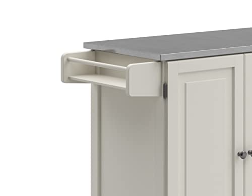 homestyles Mobile Kitchen Island Cart with Stainless Steel Top, Sage Green