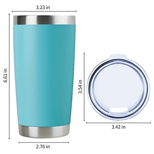 DOMICARE 20oz Stainless Steel Tumbler Bulk with Lid, Double Wall Vacuum Insulated Travel Mug, Powder Coated Coffee Cup, Powder Black, 8 Pack