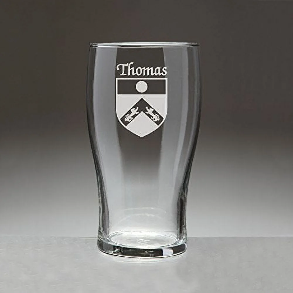 Thomas Irish Coat of Arms Tavern Glasses - Set of 4 (Sand Etched)