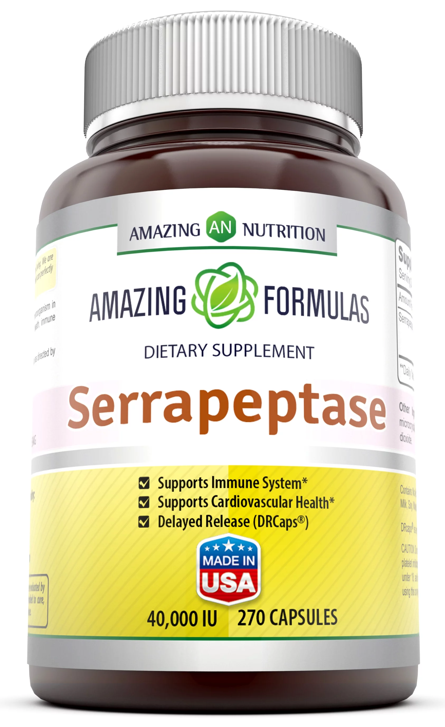 Amazing Formulas Serrapeptase 40000 IU 270 Capsules