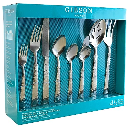 Gibson Home Flatware, 45 Piece Set, Silver