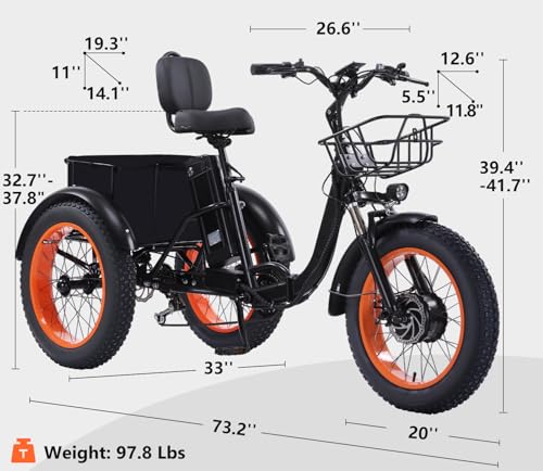 Adult Electric Tricycle Adult Tricycle 3 Wheel Bikes Adults Electric Three Wheel Bike