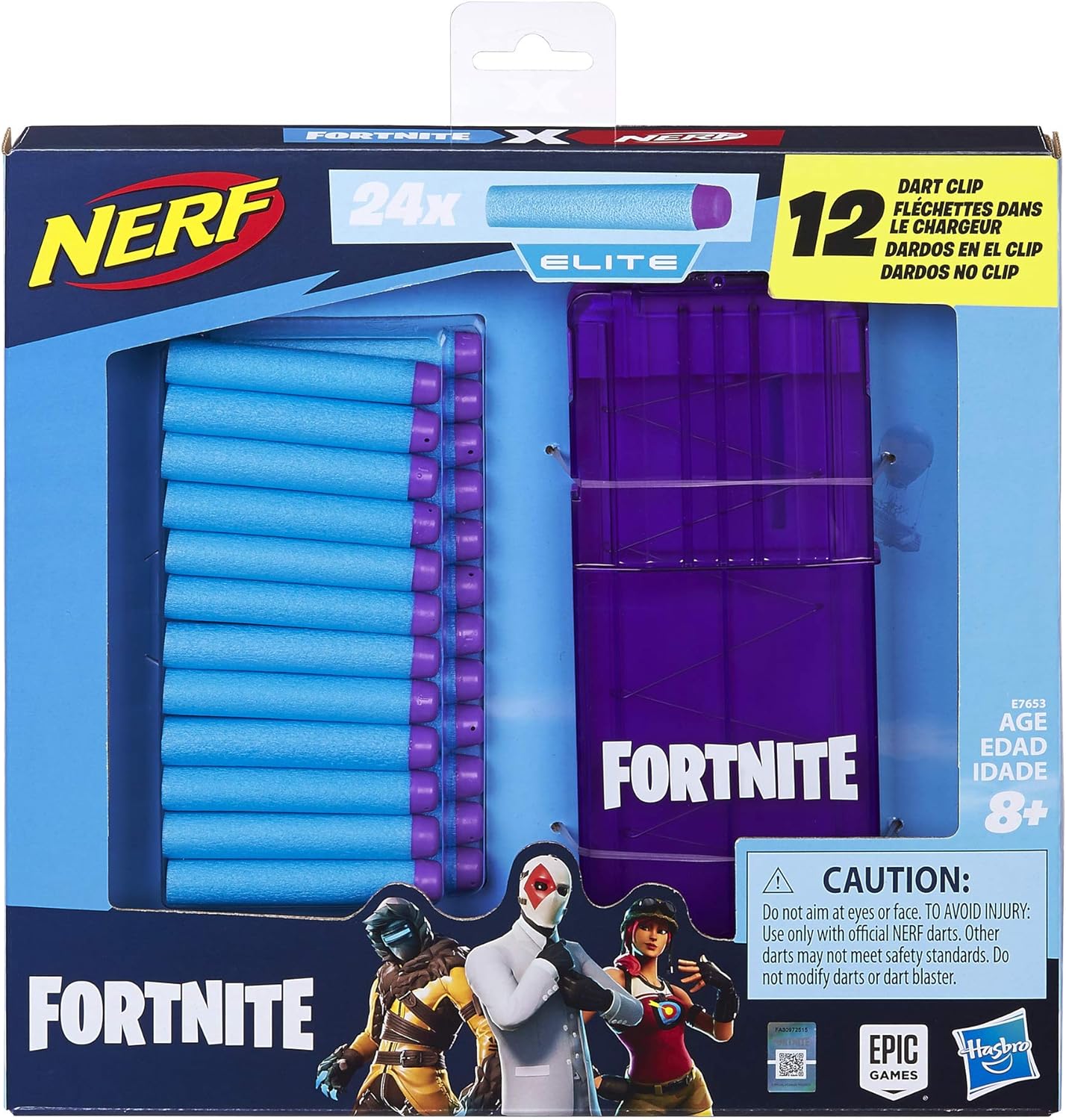Nerf Fortnite 12-Dart Clip & 24 Official Elite Darts - Refill Pack for Fortnite Elite Blasters - for Youth, Teens, Adults