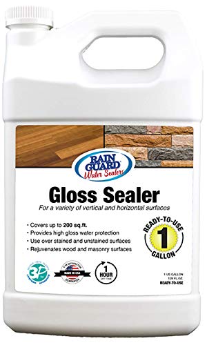 Rain Guard Water Sealers SP-1102 Gloss Sealer Concentrate Makes 1 Gallon- Gloss Water Repellent for Wood, Concrete, Brick, Stone, and Masonry - Water-Based Acrylic Sealer