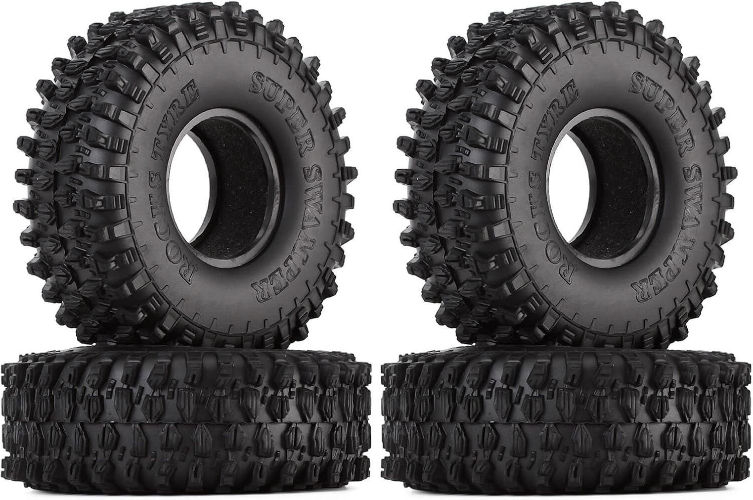 INJORA 1.9 Crawler Tires 4.7 Inch Outer Diameter Tires for Axial SCX10 90047 SCX10 III AXI03007 Redcat Gen8 TRX-4,4PCS