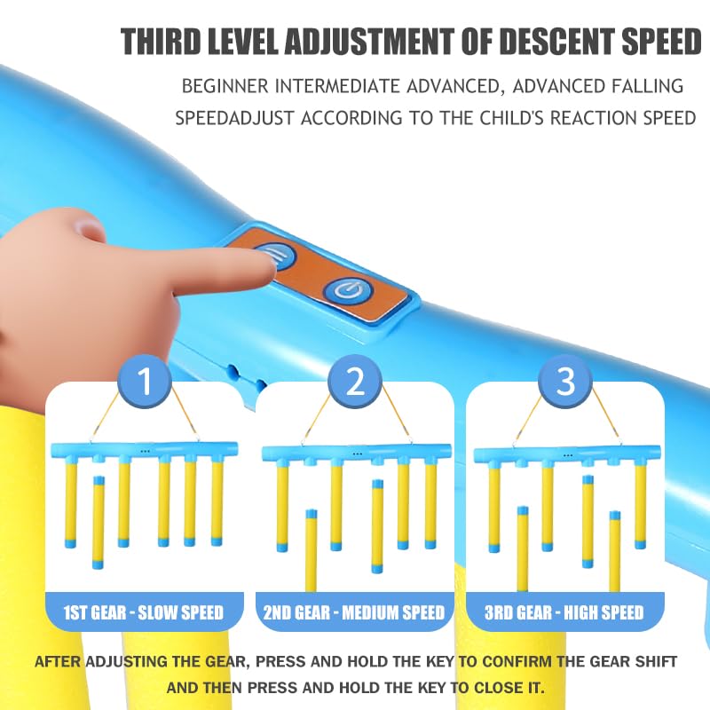 Catching Sticks Game,Catching Sticks Game Reaction Training Toy,Drop Stick Game,Sticks Game Challenge Game,Adjustable Speed Catching Game,Drop Sticks Game Challenge Game,Reflex Challenge Game (Blue)