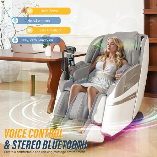2025 Massage Chair Full Body, 4D Zero Gravity Massage Chairs SL Track Shiatsu Massage Recliner Chair with Secure-Fit Arm Airbag, Waist & Calf Heating Voice Control Bluetooth Joystick G2 Black