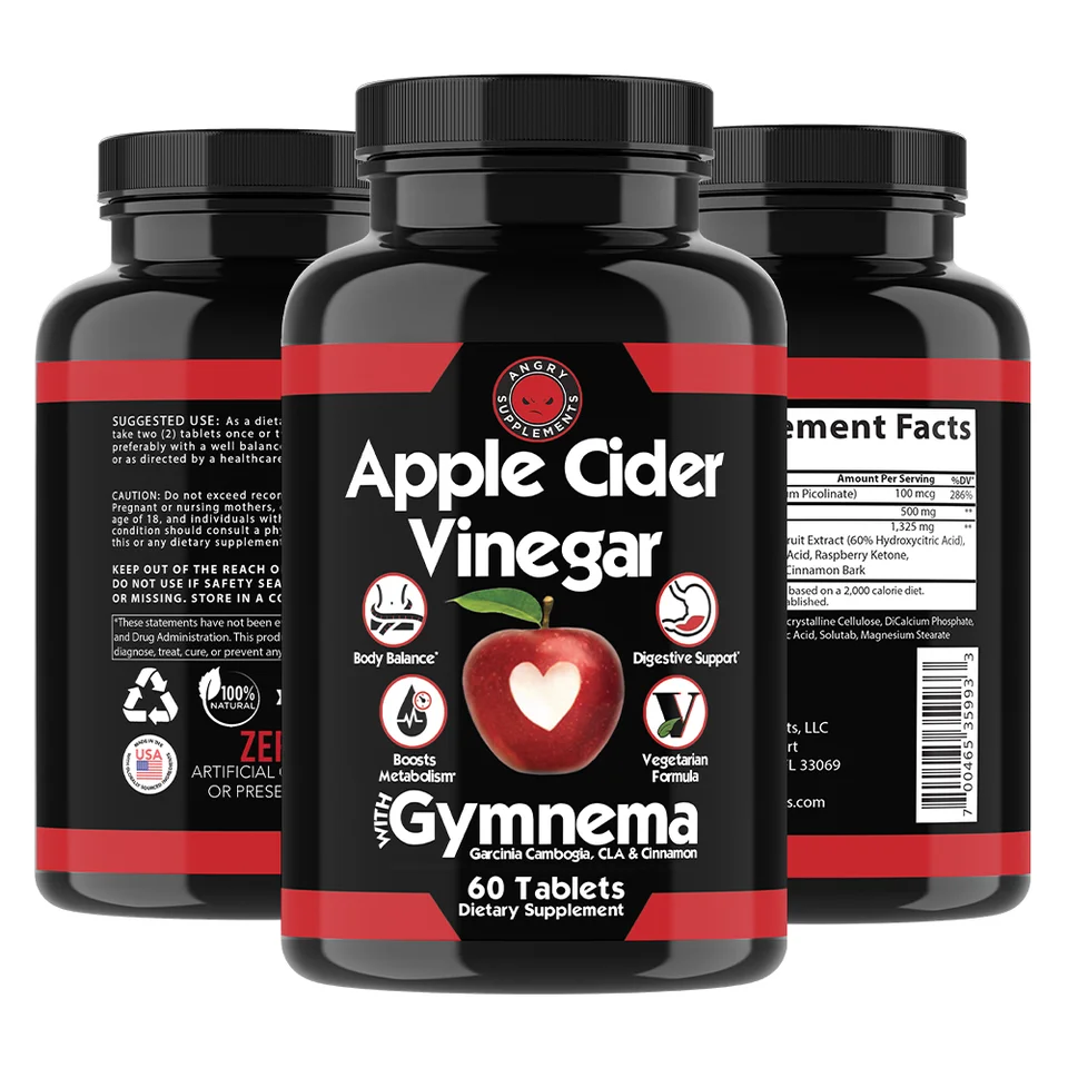Weight Loss Apple Cider Vinegar w Garcinia Pills ACV & CLA Fat Burner - 60 Tablets