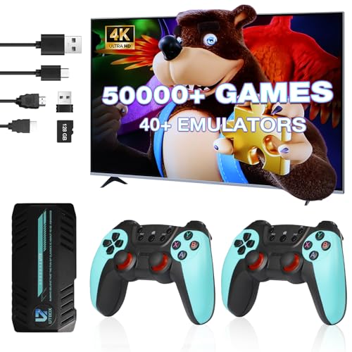 UTX 50000 Games in 1：Upgrades Retro Game Console Stick No Freeze Game Nostalgia Gaming Stick Dual 2.4G Wireless Controllers, Plug & Play TV Video Gaming Stick