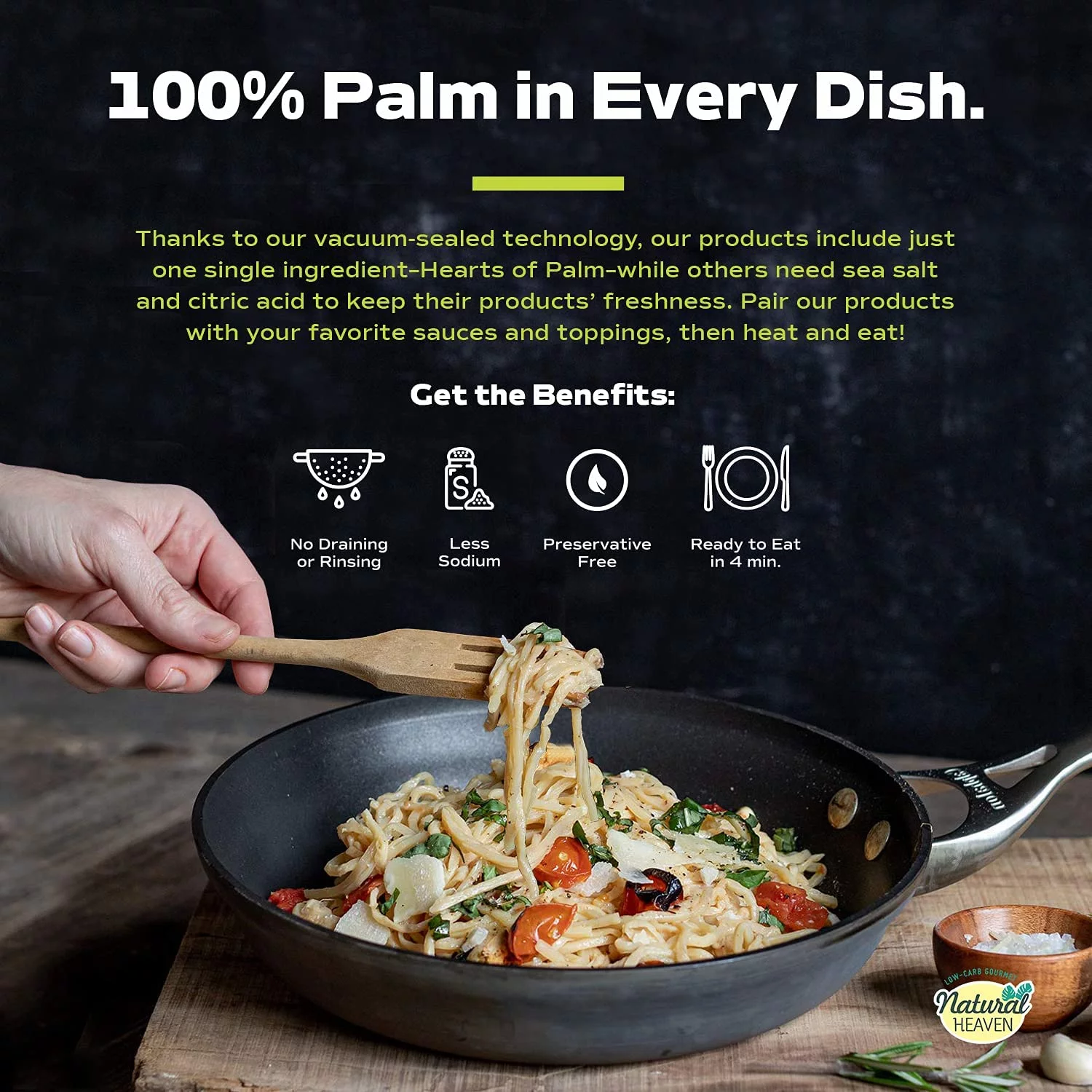 Natural Heaven, Hearts of Palm, Spaghetti, 9 oz | Pack of 6