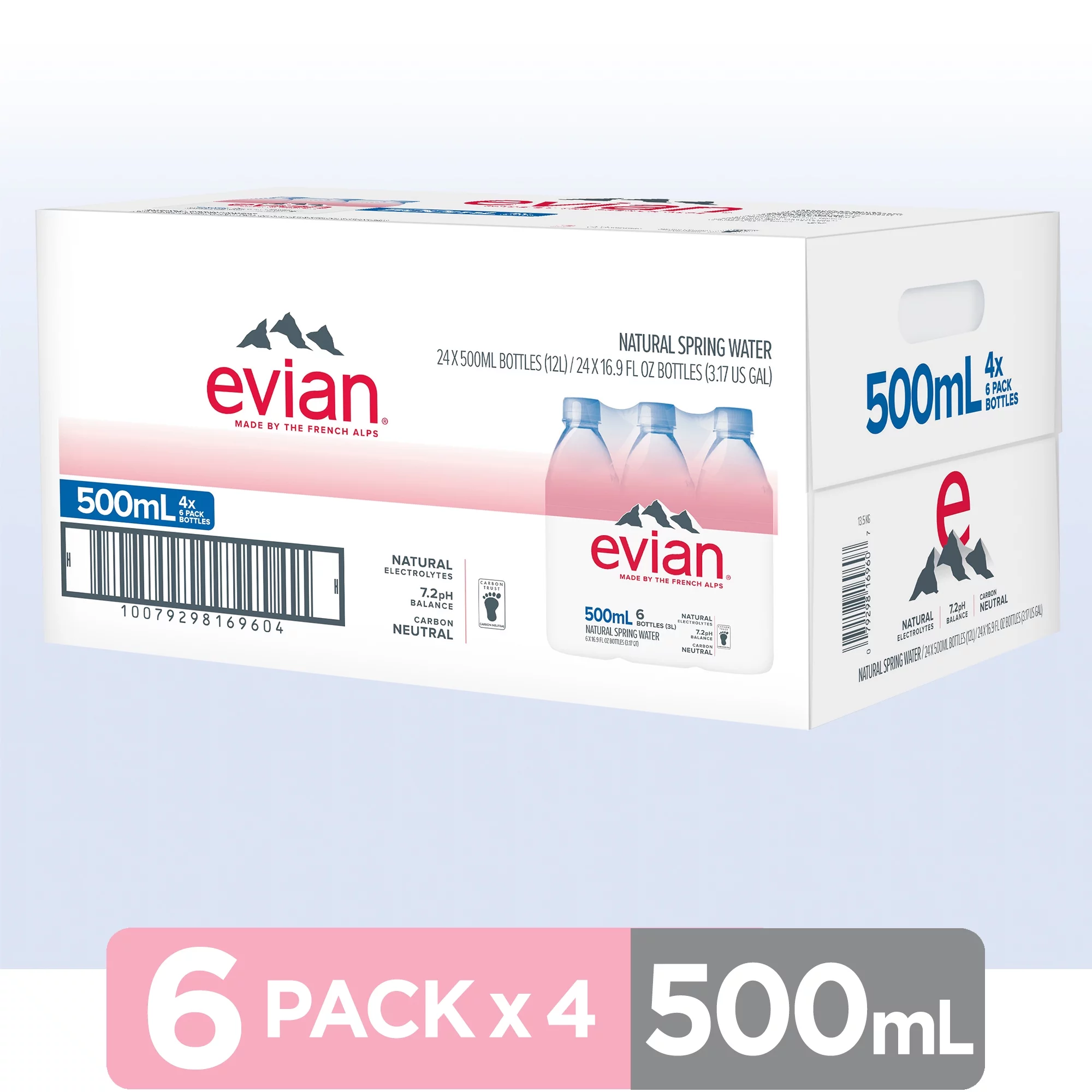 Evian Natural Spring Water, 16.9 Fl. Oz., 6 Count