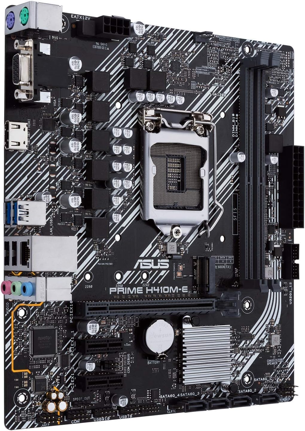 ASUS Prime H410M-E LGA1200 (Intel® 10th Gen) Micro-ATX Motherboard (M.2 Support, HDMI, D-Sub, USB 3.2 Gen 1, COM Header, TPM Header, 4K@60Hz)