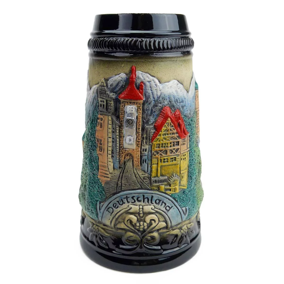 Bavarian Mountain Village Beer Stein