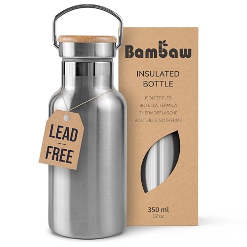 Bambaw 32 oz Water Bottle | Insulated Water Bottles | Water Bottle Stainless Steel | Insulated Travel Water Bottle | Insulated Water Bottle | Stainless Steel Water Bottles | 1 Liter Water Bottles