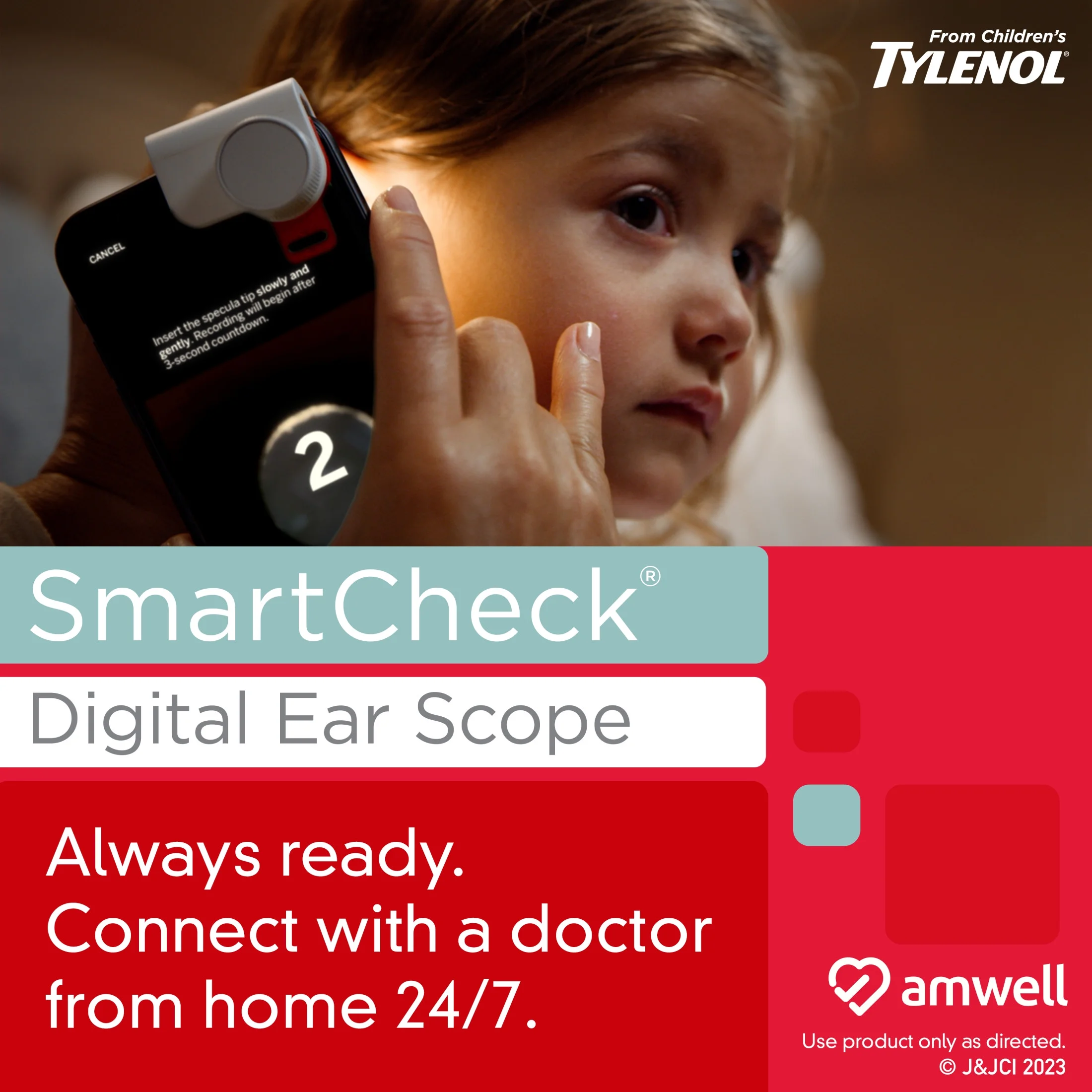 SmartCheck 2.0 From Children's Tylenol Digital Ear Scope Otoscope Kit