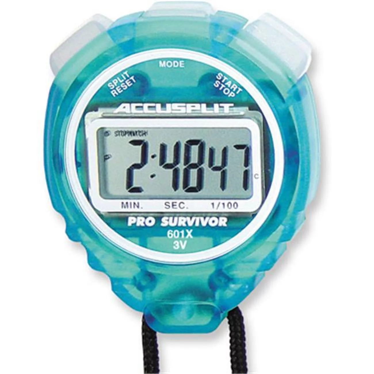 Accusplit A601XAQ Pro Survivor Stopwatch with Aqua Case