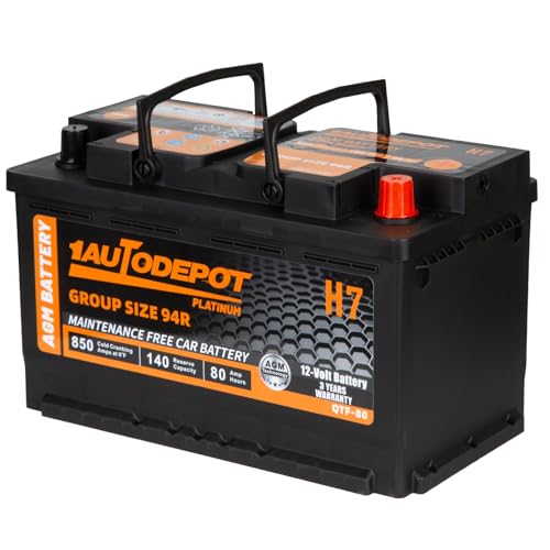BCI Group 24F Car Battery, 12V 70Ah Automotive Battery Premium Maintenance Free AGM Batteries, 710CCA, 120RC, 36 Months Warranty