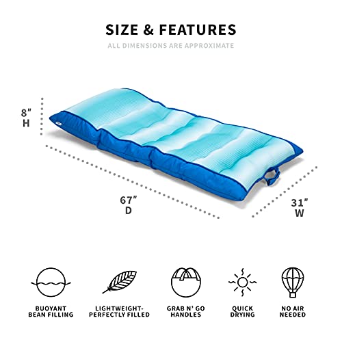 Big Joe Kona Hammock No Inflation Needed Pool Lounger with Headrest, Quick Draining Fabric, 4 feet Big