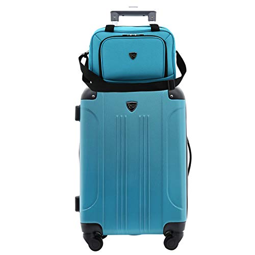 Travelers Club Chicago Hardside Expandable Spinner Luggage, Teal, 20