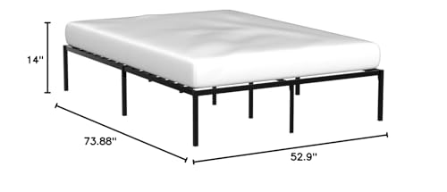 Linenspa Folding Metal Platform Bed Frame - No Box Spring Needed - Underbed Storage - Simple Tool Free Assembly - Mattress Foundation - 14