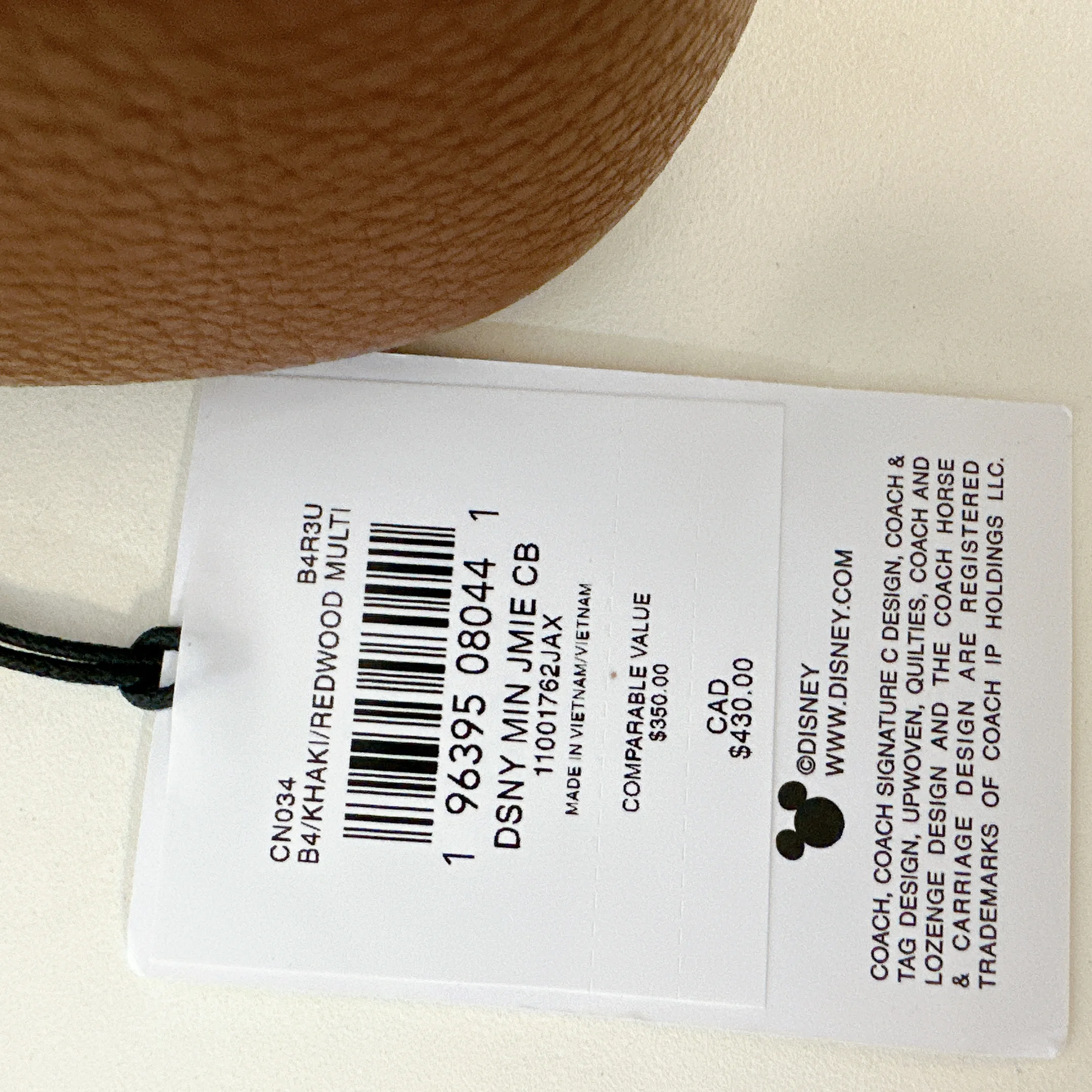 Coach CN034 Disney Mini Jamie Camera Bag in Signature Jacquard Mickey Mouse IN Khaki Multi