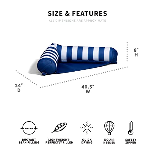 Big Joe Noodle Sling, No Inflation Needed, Pool Float with Armrests, Quick Draining Fabric, Cup Holder