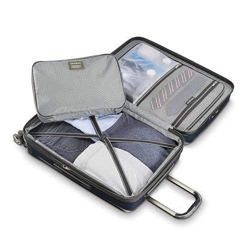 Samsonite Carry-On Pro Front Pocket Hardside Expandable 21-Inch Octiv Luggage: Durable & Impact Resistant, 360° Aero Trac Spinner Wheels, Adjustable Telescopic Handle, TSA Approved Lock - Silver