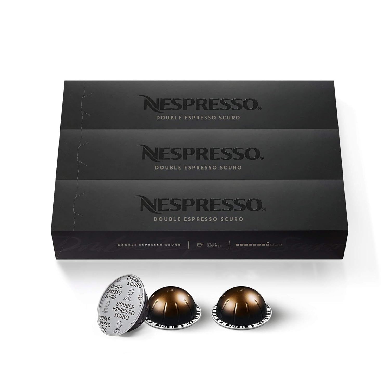 Nespresso VertuoLine Coffee Capsule Bundle - Melozio and Double Espresso Scuro (10 Count)