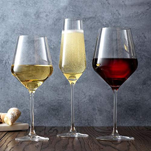JoyJolt Layla White Wine Glasses, Set of 4 Italian Glasses, 13.5 oz Clear – Made in Europe