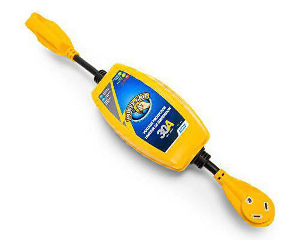 Camco PowerGrip Camper/RV 30-Amp Voltage Protector | Features Integrated Surge Protection Up to 2,800 Joules (55301)