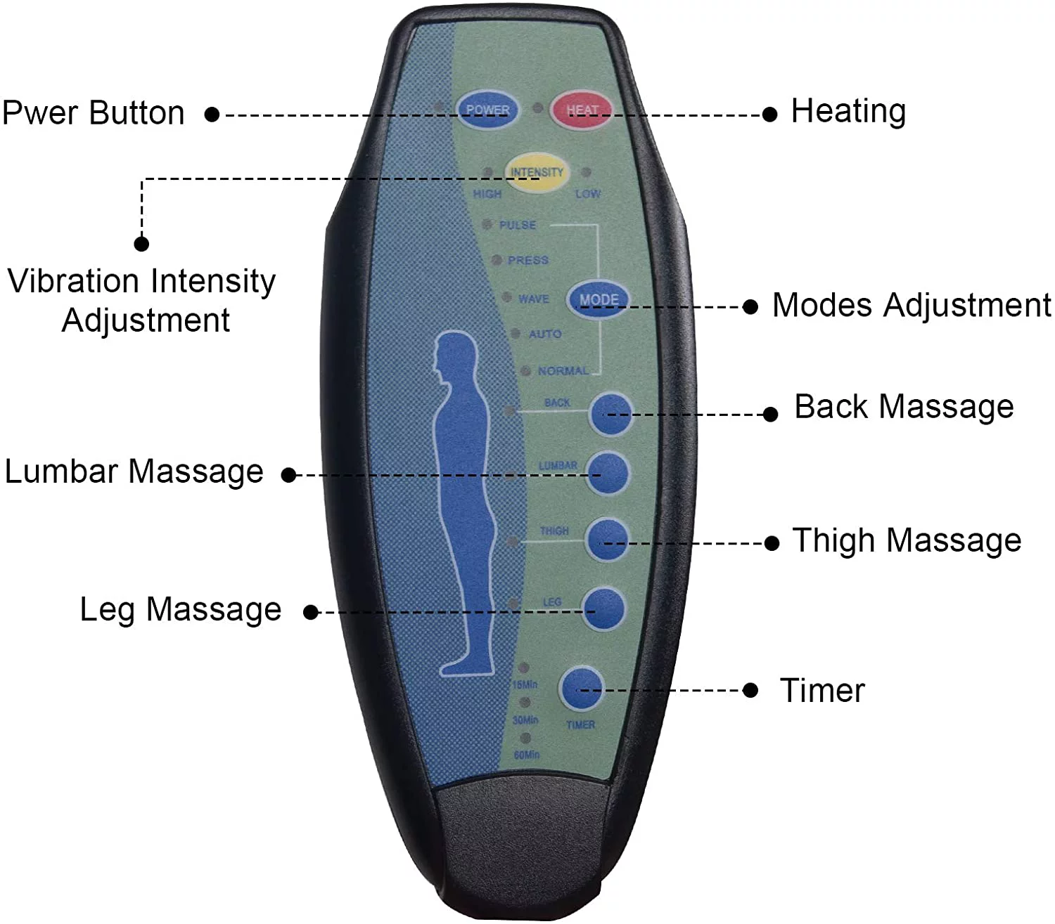 Massage Chaise Lounge - PU Leather Ergonomic Electric Vibrating Recliner Chair with Heating, Side Pocket,Brown