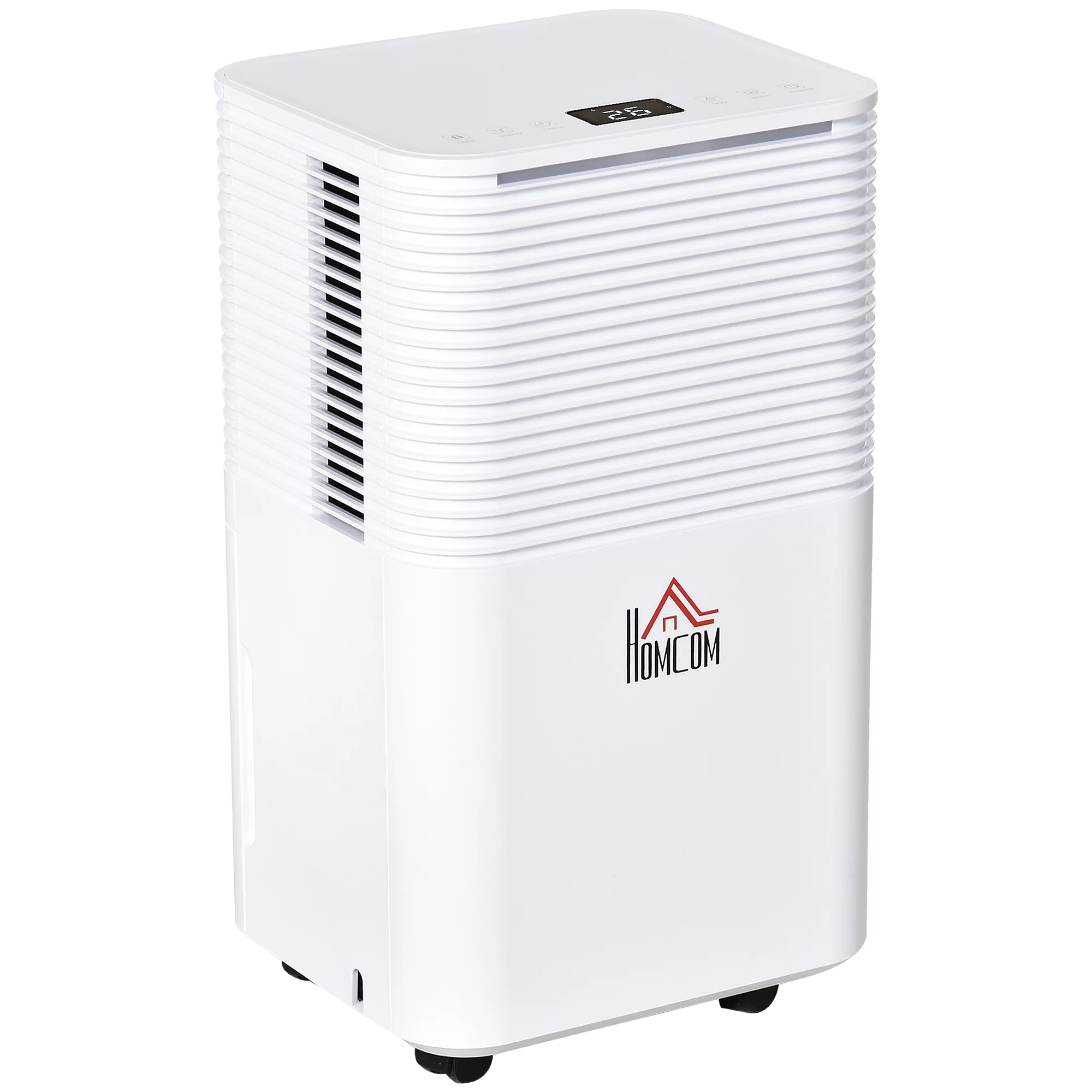 HOMCOM 1260 Sq. Ft Portable Electric Dehumidifiers with 3 Color Lights, LED Display, Quiet Dehumidifier for Basements, Bedroom, Bathroom, Closet, RV, 21pt/Day, White