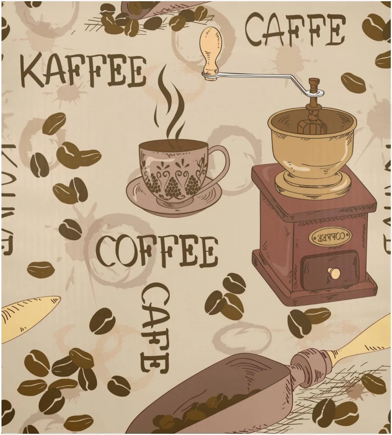 Coffee Cup Beans Scoop Dishwasher Magnet Cover, Dishwasher Refrigerator Magnetic Covers Sticker Panel Decal for Kitchen Appliance Decor, 23