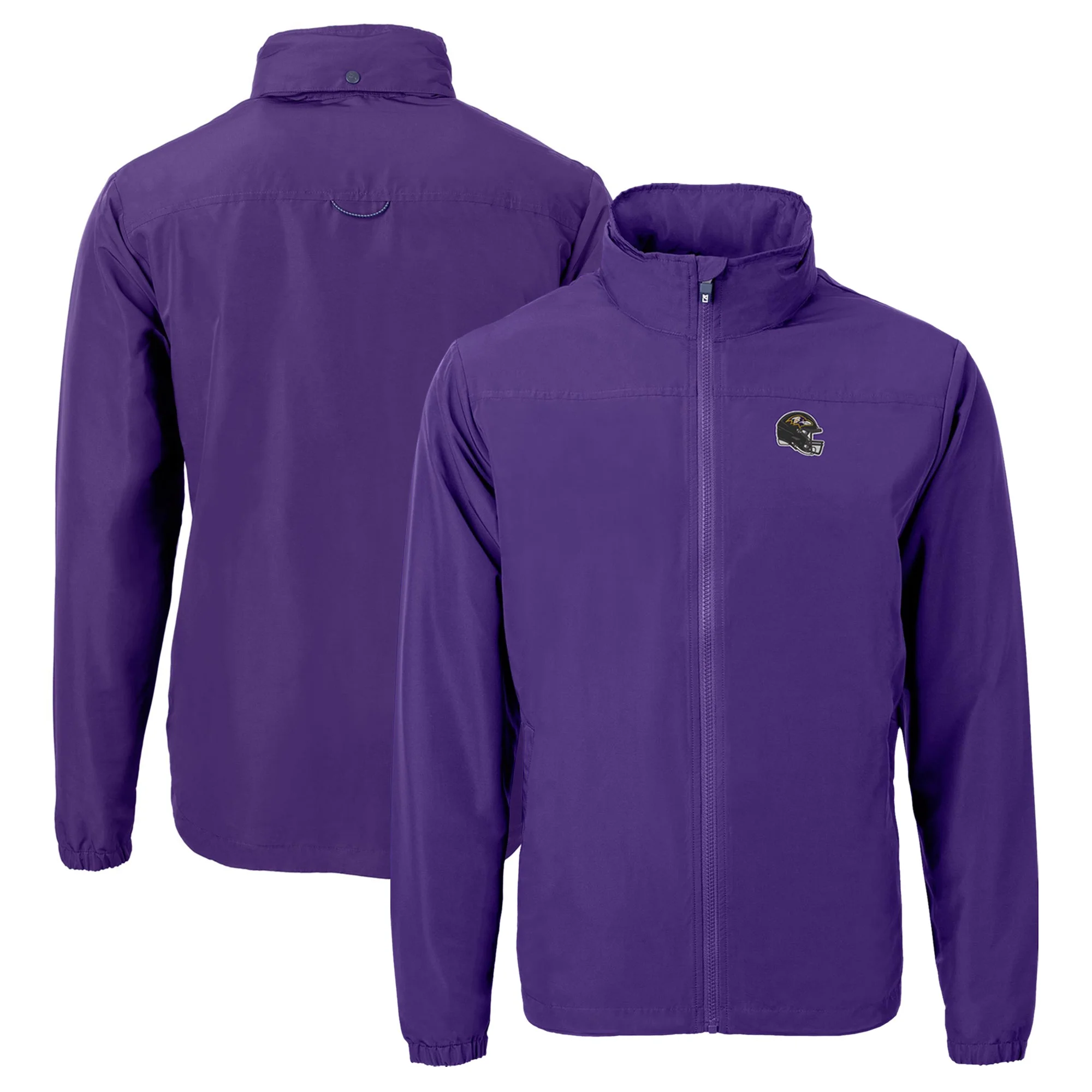 Men's Cutter & Buck  Purple Baltimore Ravens Helmet Charter Eco Recycled Full-Zip Jacket